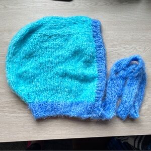 Cozy, soft, fuzzy Blue Adult Hood/bonnet - had made, new